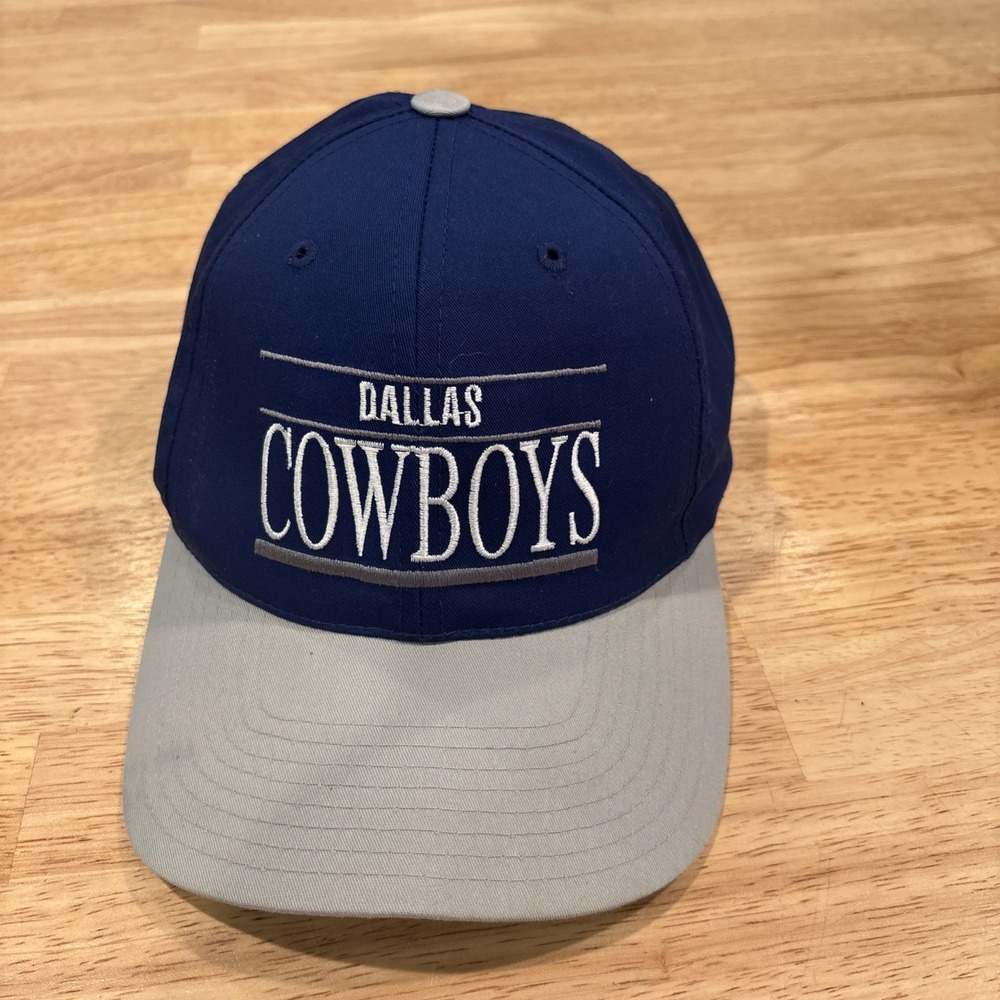 Vintage 90s Dallas Cowboys Script Hat Blue Annco Adjustable SnapBack Cap NFL EUC